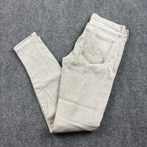 MOTHER Denim - MOTHER Women’s Denim The Looker Pop! light Grey/Cream Skinny Jeans size: 27